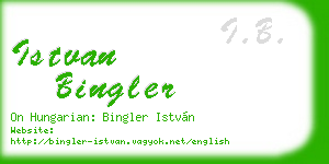 istvan bingler business card