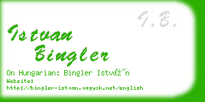 istvan bingler business card